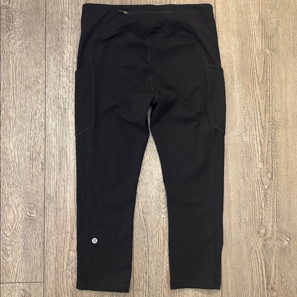 Lululemon Athletica Speed Up Crop Black Capri 21” High Waisted Leggings Size 8 - Picture 4 of 5